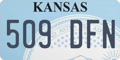 KS license plate 509DFN