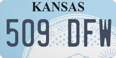 KS license plate 509DFW