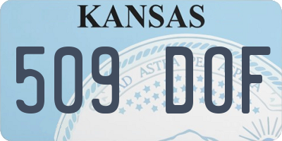KS license plate 509DOF