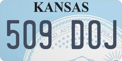 KS license plate 509DOJ