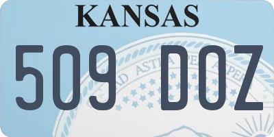 KS license plate 509DOZ