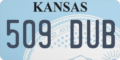 KS license plate 509DUB