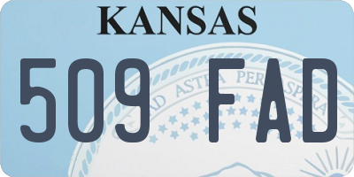 KS license plate 509FAD