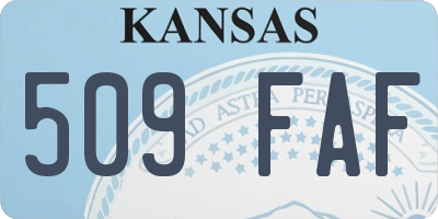 KS license plate 509FAF