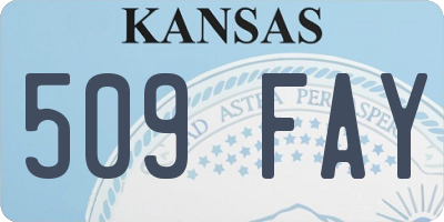 KS license plate 509FAY