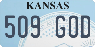 KS license plate 509GOD