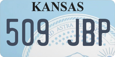 KS license plate 509JBP