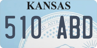 KS license plate 510ABD