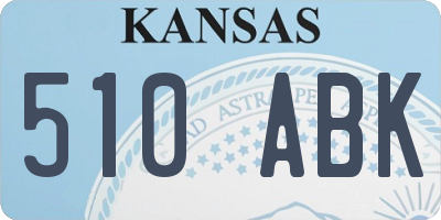KS license plate 510ABK