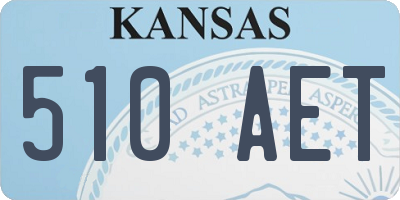 KS license plate 510AET