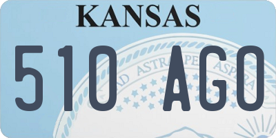 KS license plate 510AGO