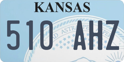 KS license plate 510AHZ