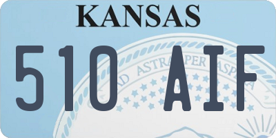 KS license plate 510AIF