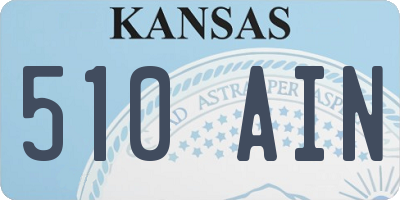 KS license plate 510AIN