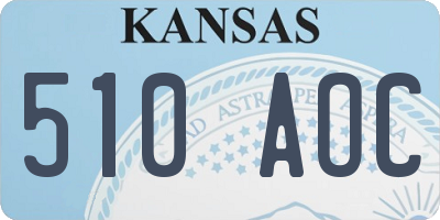 KS license plate 510AOC