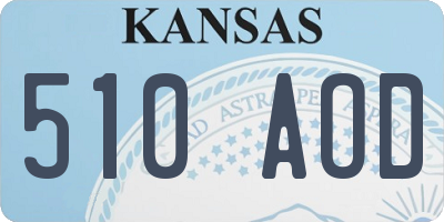 KS license plate 510AOD