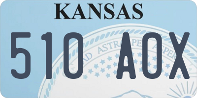 KS license plate 510AOX