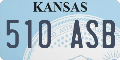 KS license plate 510ASB