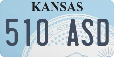 KS license plate 510ASD