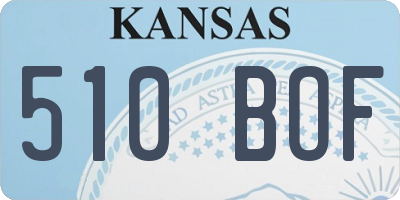 KS license plate 510BOF