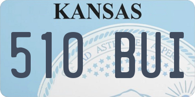 KS license plate 510BUI