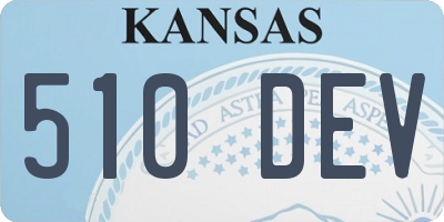 KS license plate 510DEV