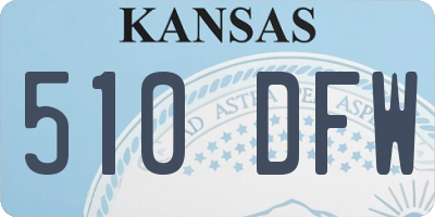 KS license plate 510DFW