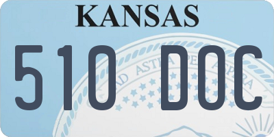 KS license plate 510DOC