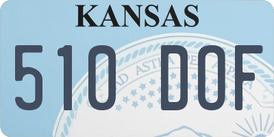 KS license plate 510DOF