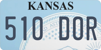 KS license plate 510DOR
