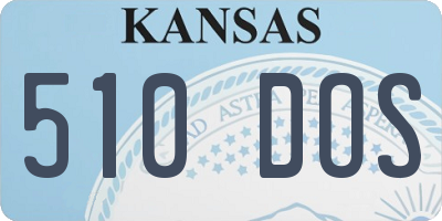 KS license plate 510DOS