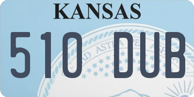 KS license plate 510DUB