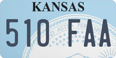 KS license plate 510FAA