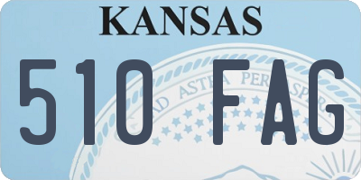 KS license plate 510FAG