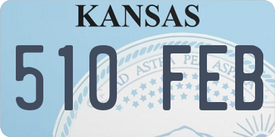 KS license plate 510FEB
