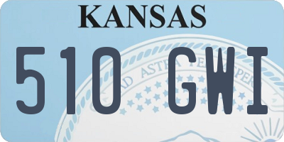 KS license plate 510GWI
