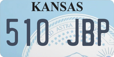 KS license plate 510JBP