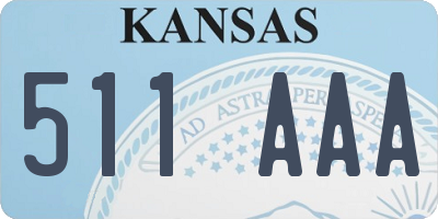 KS license plate 511AAA