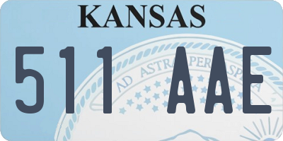KS license plate 511AAE