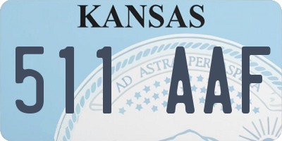 KS license plate 511AAF