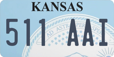 KS license plate 511AAI