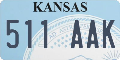 KS license plate 511AAK