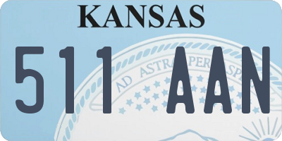 KS license plate 511AAN