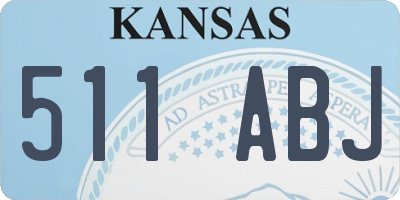 KS license plate 511ABJ