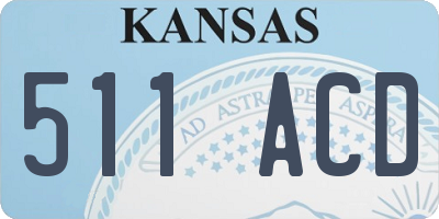 KS license plate 511ACD