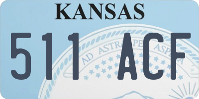 KS license plate 511ACF