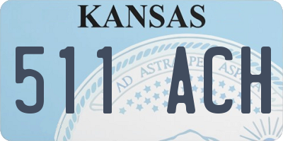 KS license plate 511ACH