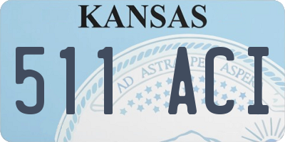KS license plate 511ACI