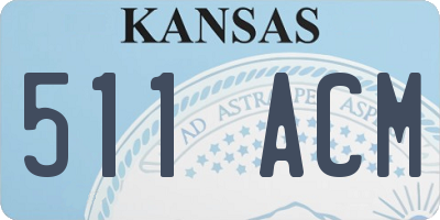 KS license plate 511ACM