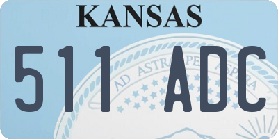 KS license plate 511ADC